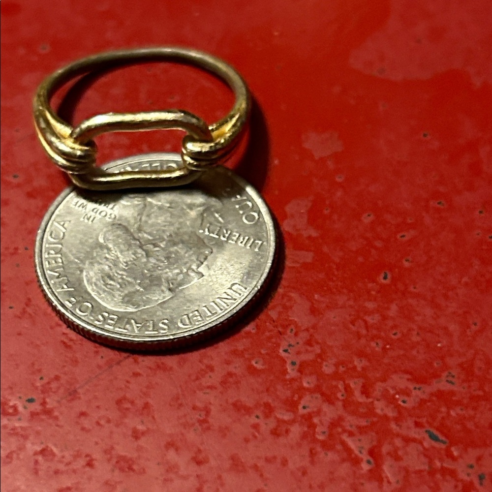 Gold-Tone Chain Link Ring - Picture 3 of 3